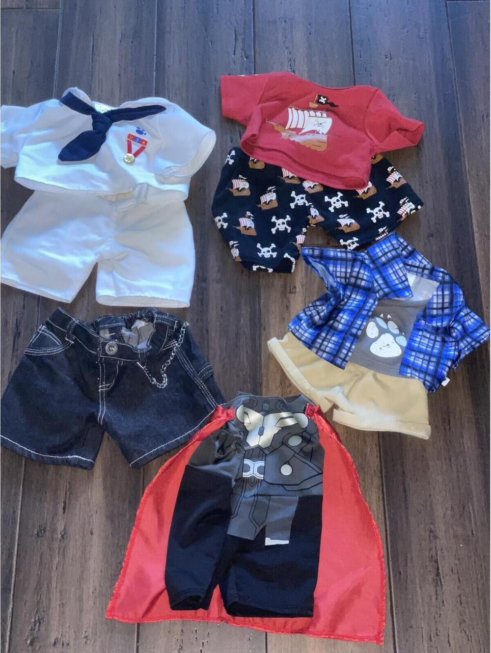 Build A Bear Boy Clothes 4 Outfits + Jean Shorts, Sailor, Pirate,  Superhero